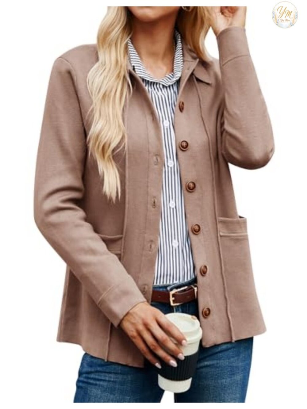 Women's Cardigan Sweater V-Neck Button Down Knit Long Sleeve